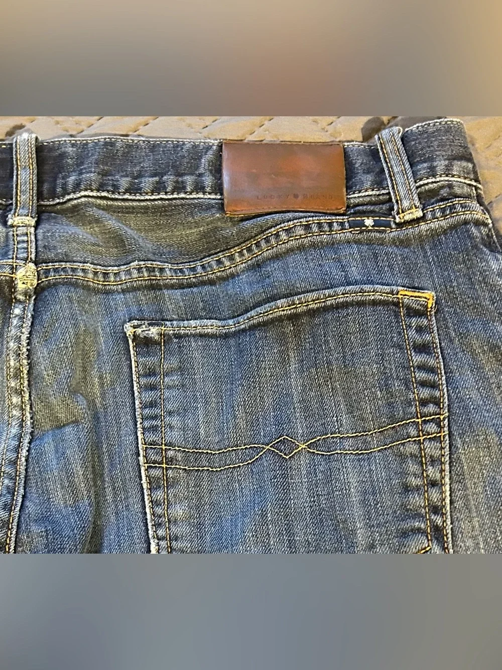 Lucky Brand Men's Blue Distressed Skinny Jeans Size 36X31